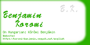 benjamin koromi business card